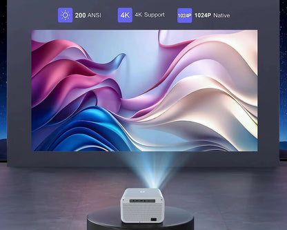 XJ Projector 4K 1024P Proyector 4K Portable Projector Mini Projector Projector 4K WIFI Android BT5 Projector Home Cinema
