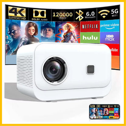 XJ Projector 4K 1024P Proyector 4K Portable Projector Mini Projector Projector 4K WIFI Android BT5 Projector Home Cinema
